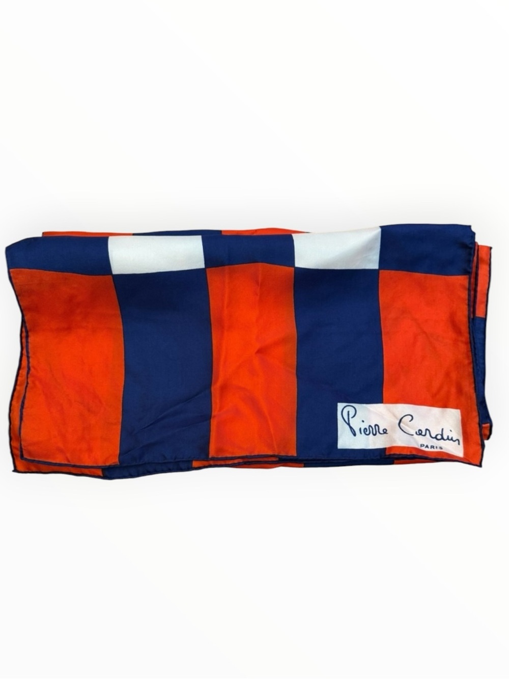 Pierre Cardin red and Blue Checkered Scarf